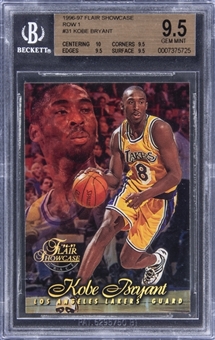 1996-97 Flair Showcase Row 1 #31 Kobe Bryant Rookie Card – True Gem+ Example – BGS GEM MINT 9.5